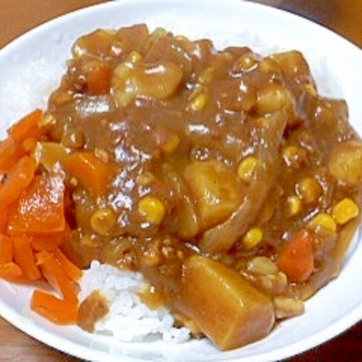 にんにく入り、合びき肉カレー